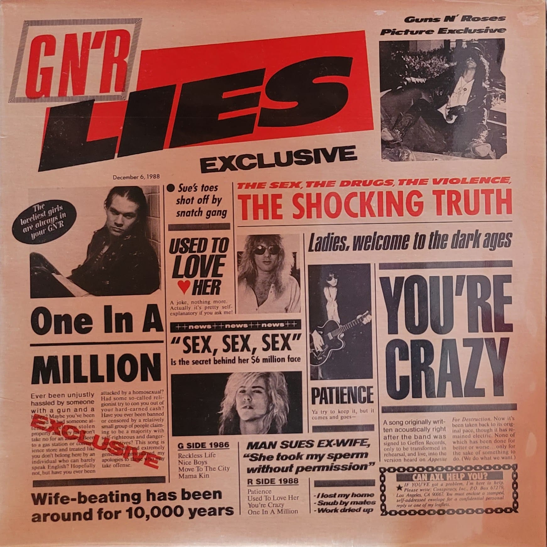 Guns N’ Roses — G N’ R Lies — Canadian Original