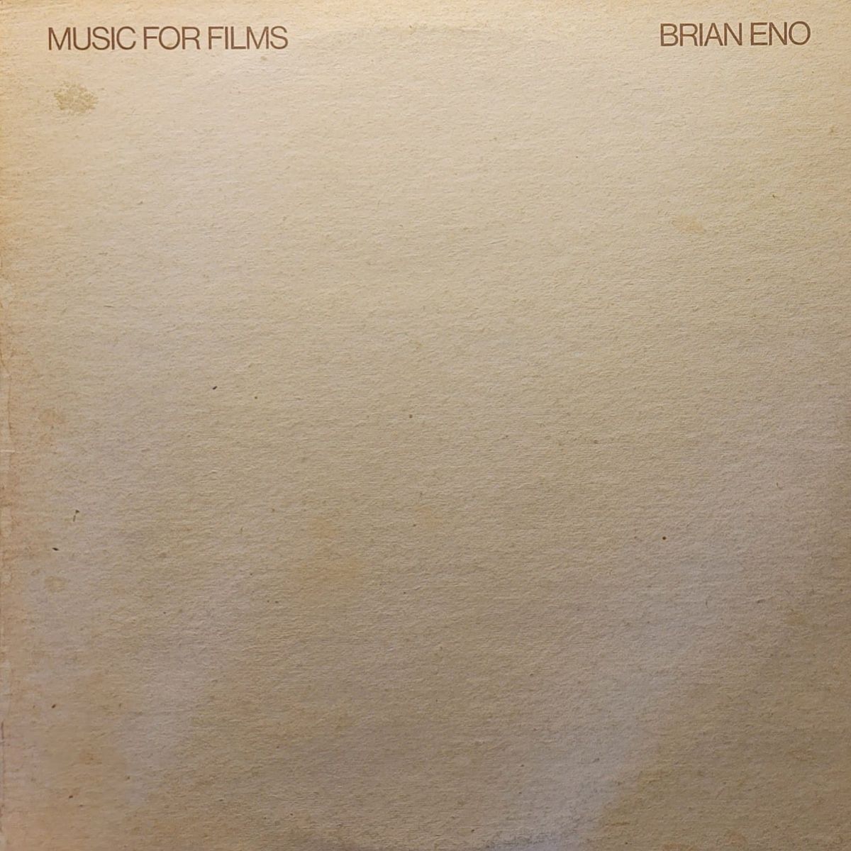 Brian Eno — Music for Films — UK Original