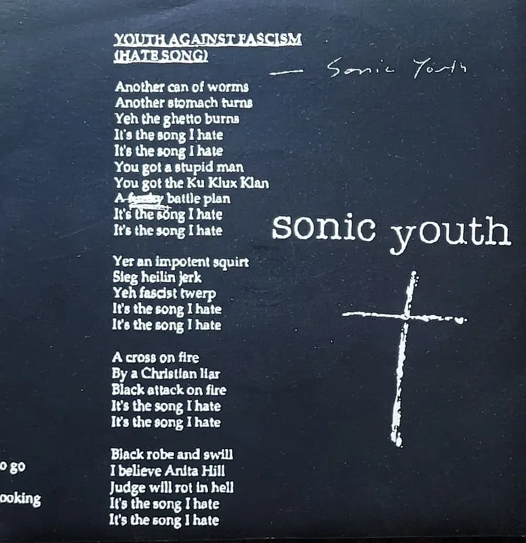 Sonic Youth - Youth Against Fascism (Hate Song) - Original