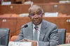 Sansan Kambilé, le Garde des Sceaux, Ministre de la Justice et des Droits de l'Homme lors de la présentation de loi sur l'ext
