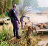 Orpaillage illégal, les forces de l'ordre démantèlent un site clandestin et détruisent 20 dragues sur le fleuve Bagoué