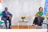 Alassane Ouattara lors d'un entretien avec Audrey Azoulay, DG de l'UNESCO, et les membres du jury du Prix Félix Houphouët-Boi