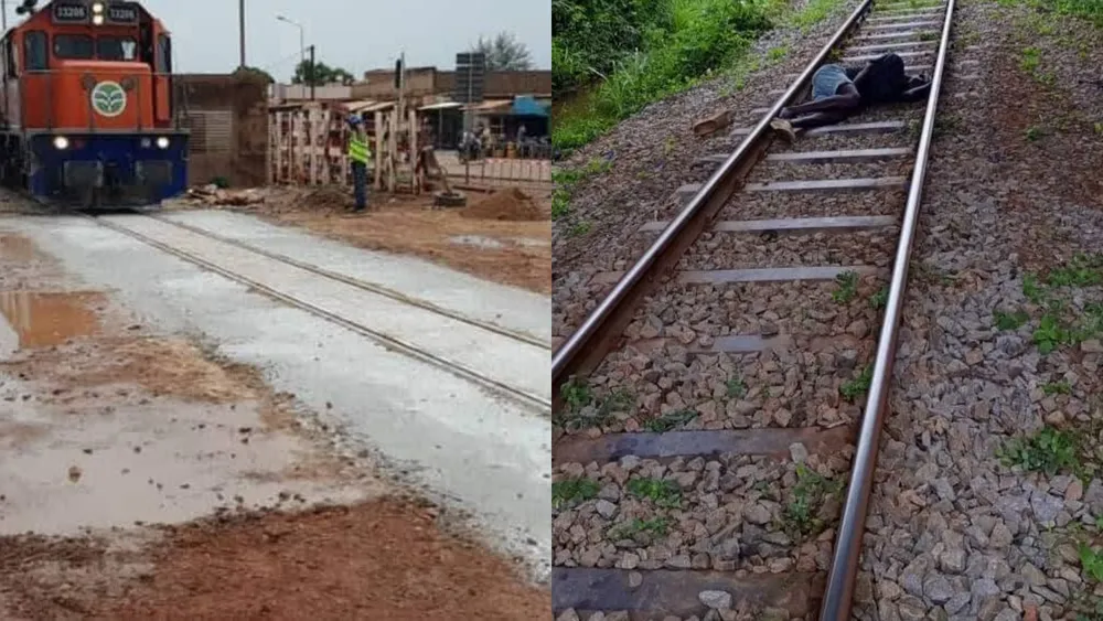 Un train Sitarail évite de justesse un homme couché sur les rails