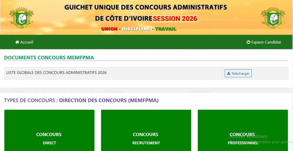 Résultats concours administratifs 2026 des compositions du 11 et 12 juillet disponibles