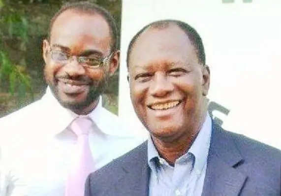 Alassane Ouattara et André Silver Konan en 2009, à Abidjan