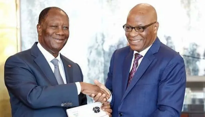 Alassane Ouattara et Raphaël Lakpé