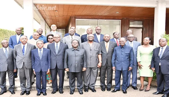 Henri Konan Bédié et les ministres PDCI, le jeudi 9 août 2018
