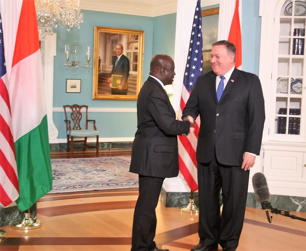 Marcel Amon -Tanoh et Michael R. Pompeo