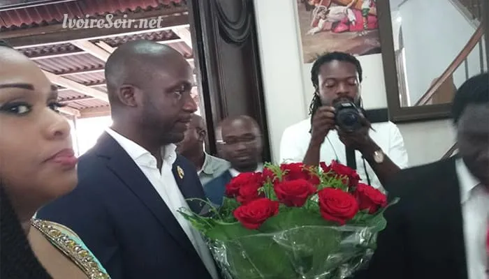 Jacques Ehouo à l'église après son élection