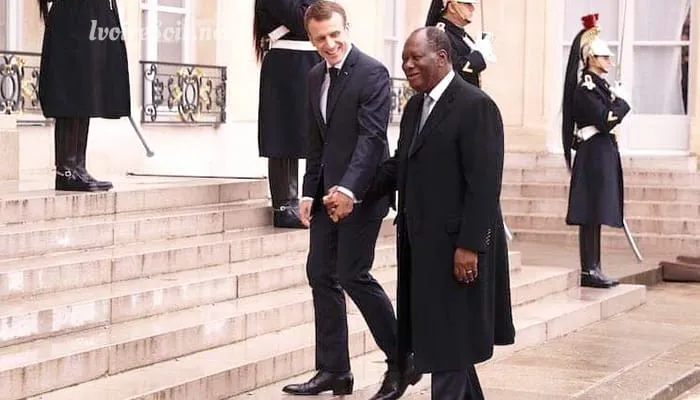 Alassane Ouattara avec Emmanuel Macron ce lundi 12 novembre 2018 à l'Elysée