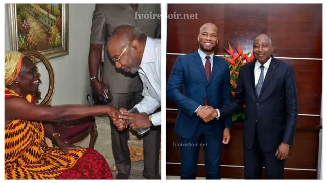 Côte d’Ivoire : Victor Yapobi chez Simone Gbagbo, Didier Drogba chez Amadou Gon Coulibaly (Images)