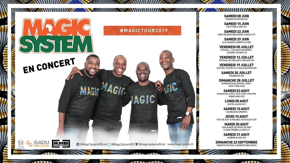 Magic System Tour 2019: dates, calendrier, concerts