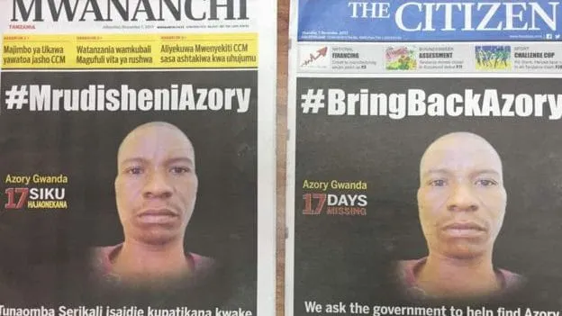 Tanzanie: porté disparu depuis 2017,  le journaliste Azory Gwanda déclaré mort ce jeudi