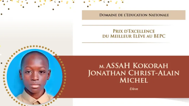 Côte d’Ivoire: voici le Prix  d’Excellence du Meilleur élève au BEPC 2019