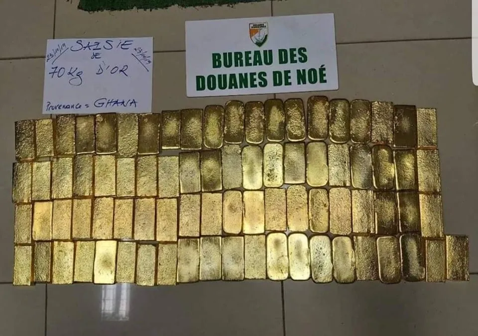 Côte d’Ivoire: 81 lingots d’or saisis à Noé