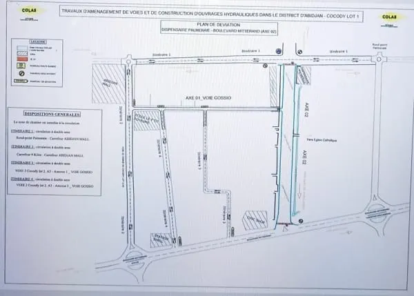 Cocody: Fermeture du tronçon « dispensaire de la Palmeraie-Boulevard Mitterrand »