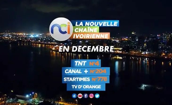 NCI, la Nouvelle Chaîne Ivoirienne  démarre ce jeudi 12 décembre 2019 à 18h40