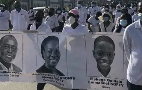 Mort du Pr Laurence Adonis-Koffy et sa famille : en images la marche silencieuse des médecins