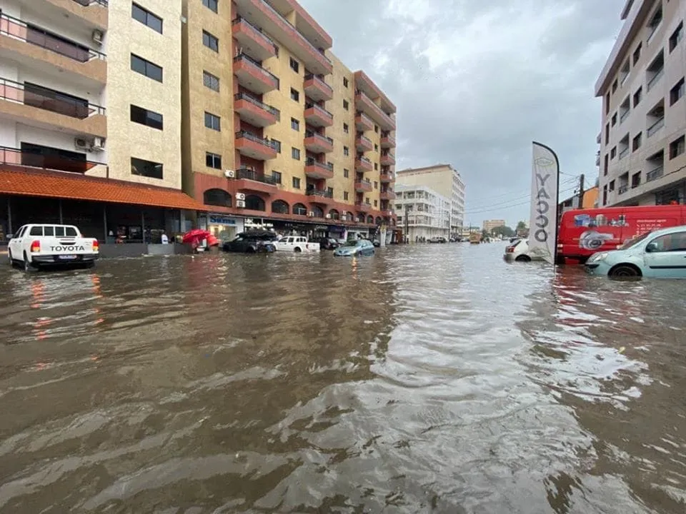 Inondation à Abidjan, Côte d'Ivoire en juin 2020