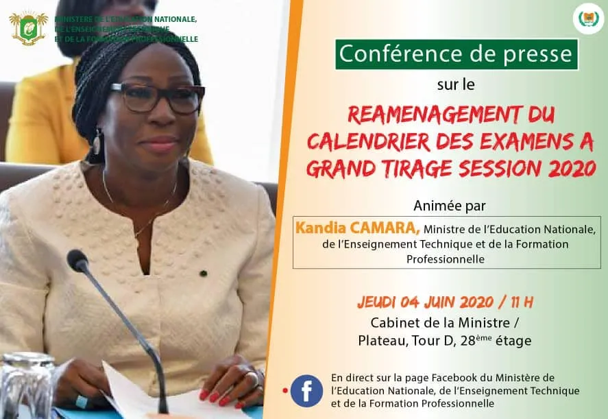 Examens scolaires 2020 : Kandia Camara dévoile le calendrier, suivez son direct
