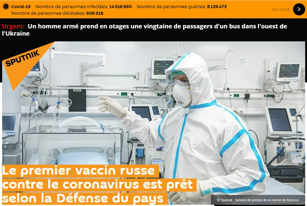 Vaccin Covid-19 : le premier vaccin russe est prêt