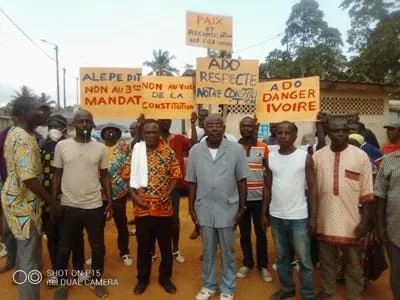 Marche de l’opposition à Alépé contre le 3è mandat de Ouattara