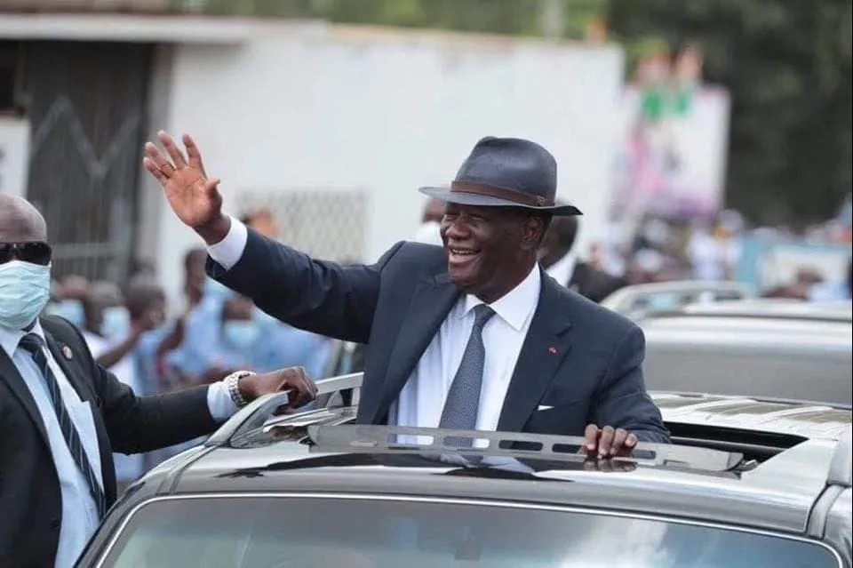 Ouattara à Abengourou le 22 octobre 2020 pour sa tournée de campagne