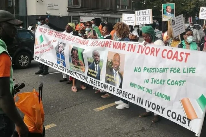 Manifestation contre le 3e mandat de Ouattara au Royaume-Uni ce 5 septembre 2020 : en images
