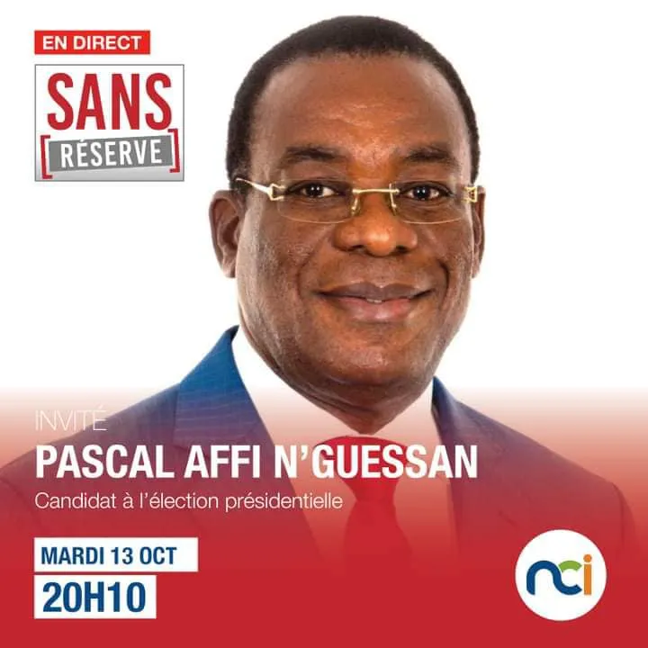 Suivez en direct : Affi N’Guessan dans Sans Réserve sur NCI