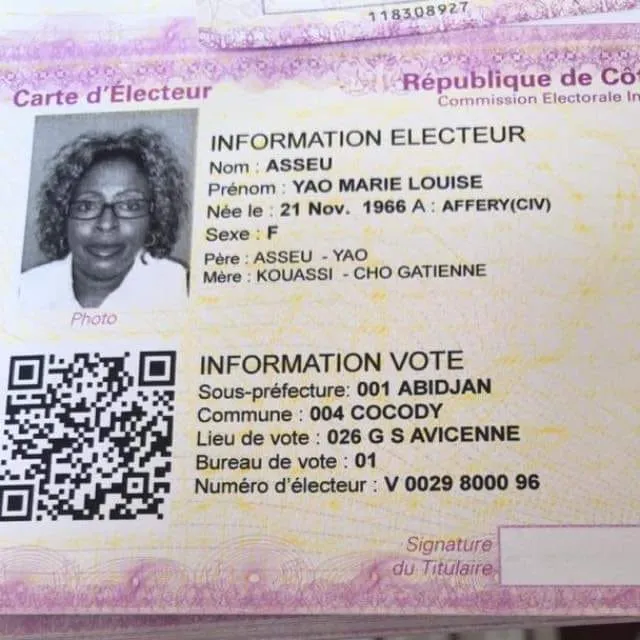 Distribution des cartes d’électeurs : feue Marie Louise Asseu sur la liste électorale