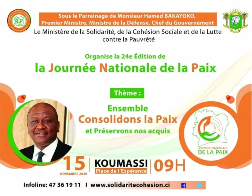 Journée nationale paix 2020: des personnalités distinguées