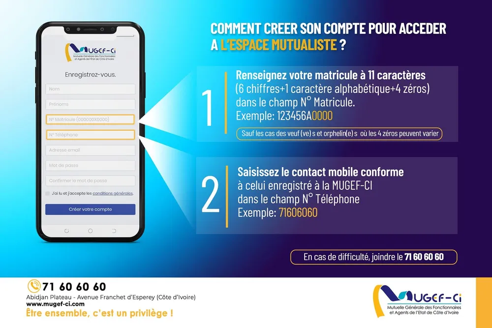Ma MUGEF-CI ou Espace Mutualiste : voici comment créer son compte