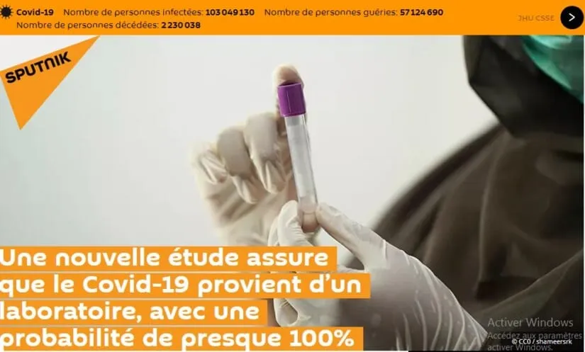 Une nouvelle étude assure que le Covid-19 provient d’un laboratoire, avec une probabilité de presque 100% – Actualité ivoirienne 02/02/2021