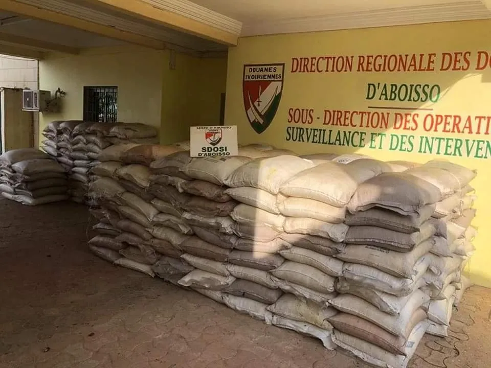 Aboisso: saisie de 1,404 tonnes de marchandises en contrebande