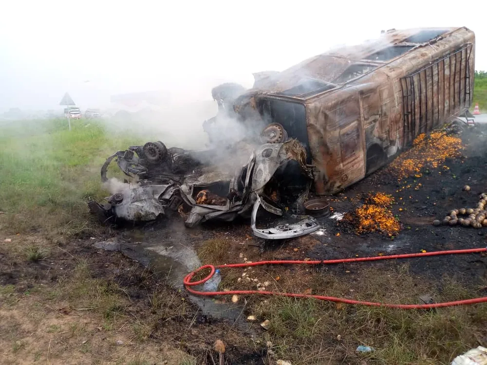 Accident sur l’autoroute du nord PK 149 en Côte d’Ivoire : 8 personnes mortes calcinées