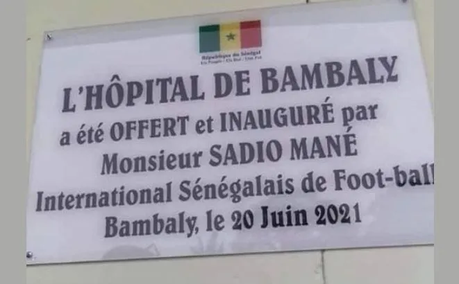 Sadio Mané offre un hôpital de 350 millions F Cfa à son village natal