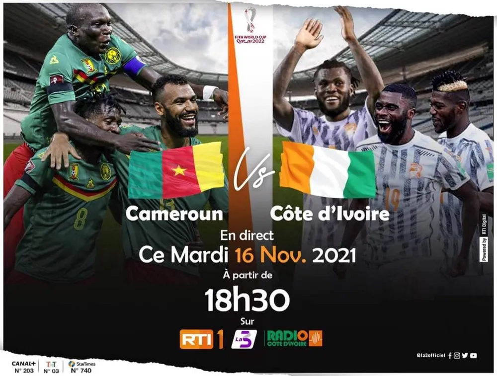 Côte d’Ivoire – Cameroun en direct ce 16 novembre 2021