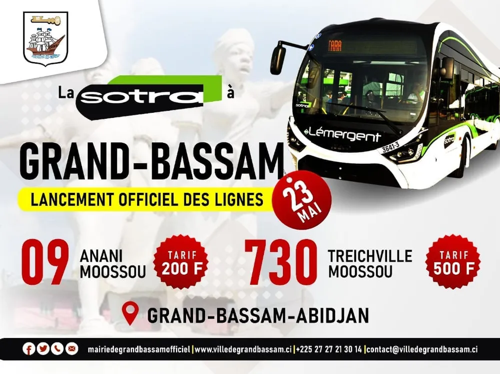 SOTRA : la ligne de bus Abidjan-Bassam lancée