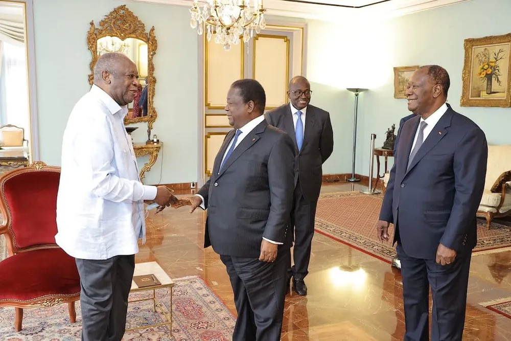 Rencontre de ce 14 juillet 2022 des présidents Laurent Gbagbo, Henri Konan Bédié et Alassane Ouattara
