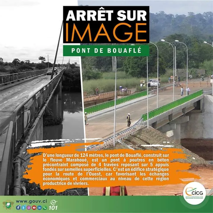 Pont de Bouaflé: un édifice stratégique pour la route de l’Ouest