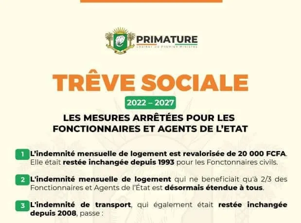 Trêve sociale 2022-2027 : les mesures arrêtées