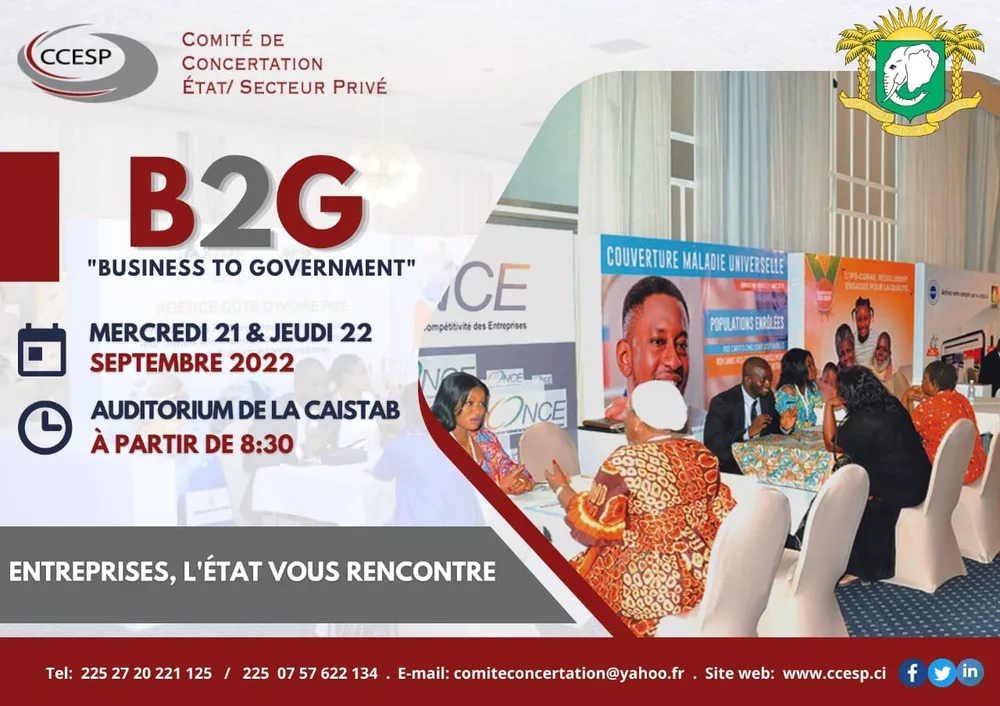 Business to Government (B2G) 2022: la 6ème édition se tiendra les 21 et 22 septembre à Abidjan