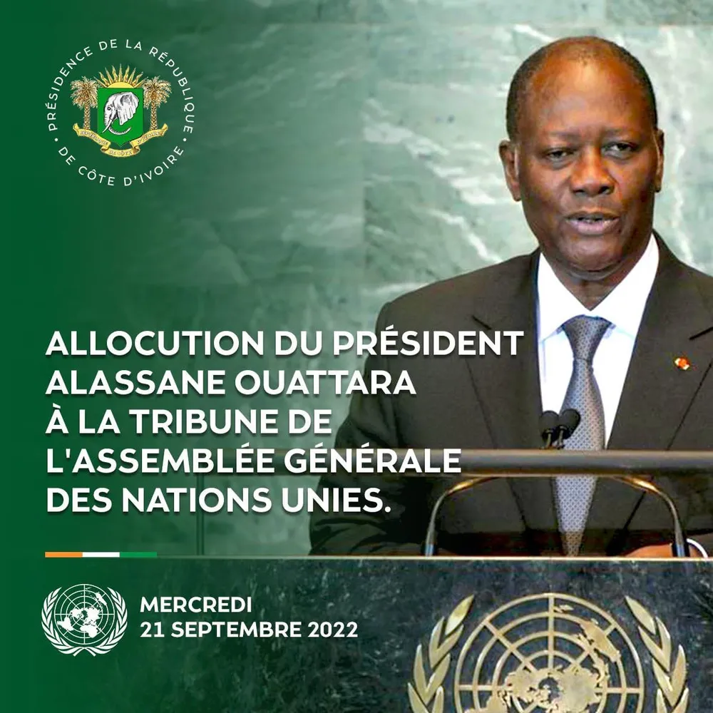 Le président Alassane Ouattara à la tribune des Nations Unies