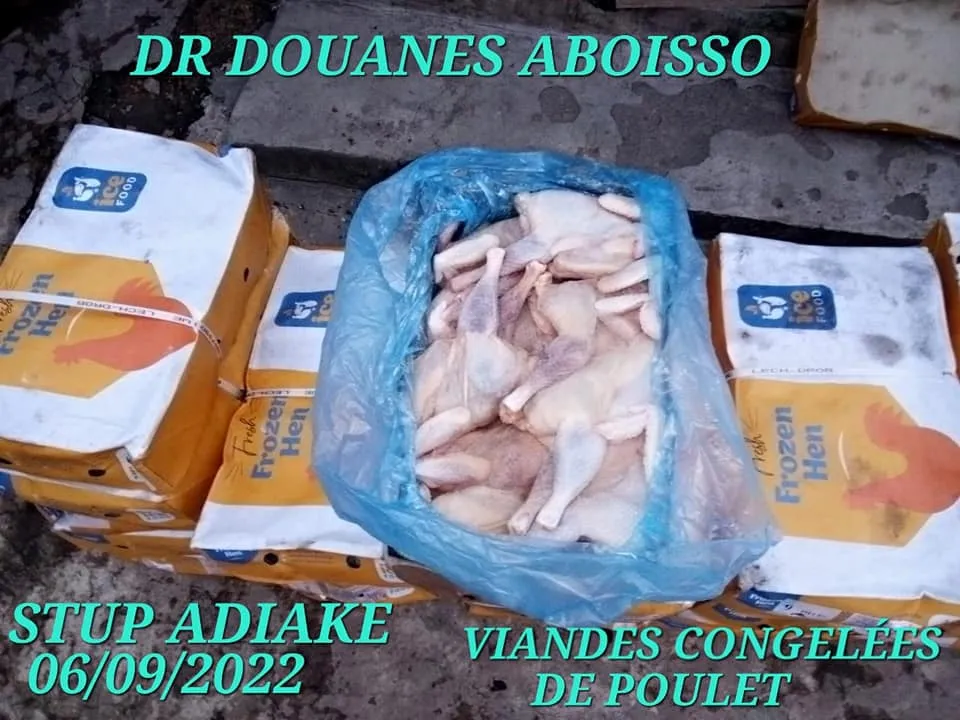 Trafic à Aboisso: saisie de 300kg de poulet congelé en provenance du Ghana