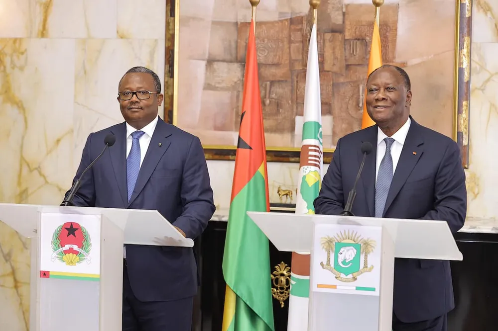 Sécurité: le président Ouattara échange avec avec le président Sissoco Embalo à Abidjan