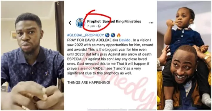 « J’ai vu la mort d’Ifeanyi en janvier »: un pasteur avait faire des révélations sur la mort du fils de Davido depuis depuis janvier