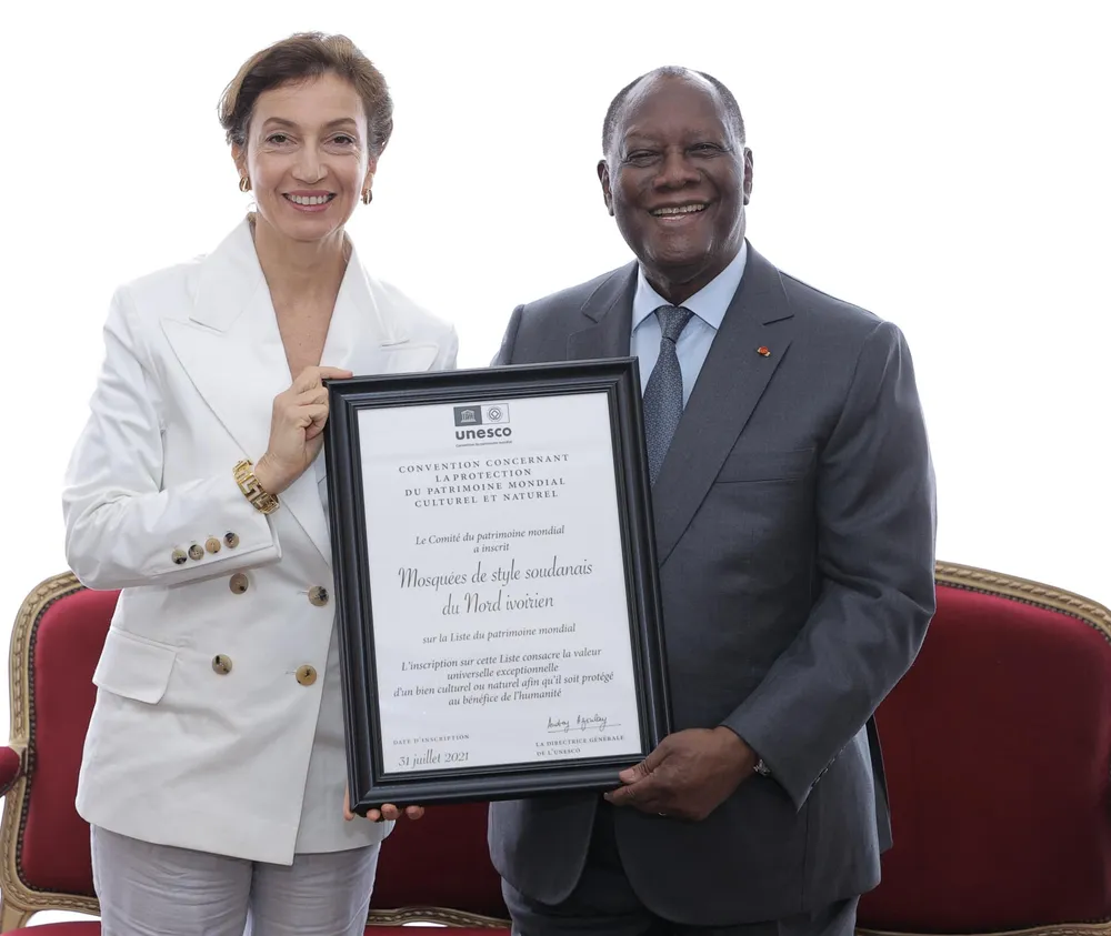 Prix Félix Houphouët-Boigny : Audrey Azoulay, la DG de l’UNESCO chez Ouattara