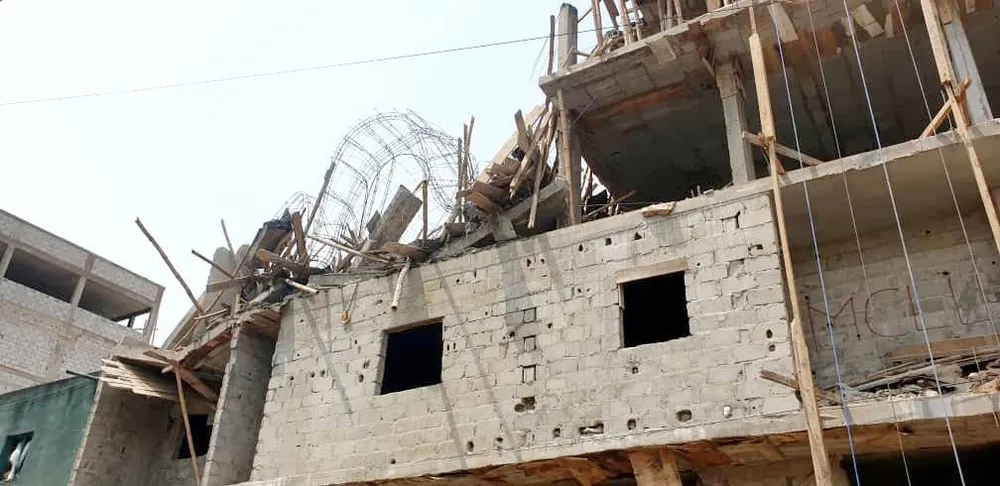 Effondrement partiel d’un immeuble en construction à Treichville ce 13 février 2023: trois victimes