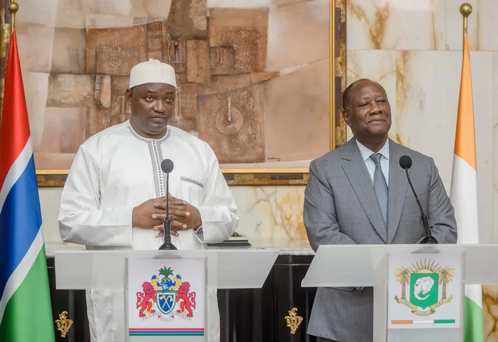 Adama Barrow, le président de Gambie, reçu par le président Ouattara ce 27 avril 2023: des images