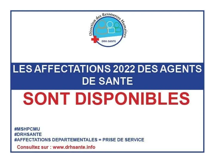 Affectations des agents de santé du recrutement 2022 en Côte d’Ivoire : la liste disponible, cliquez ici